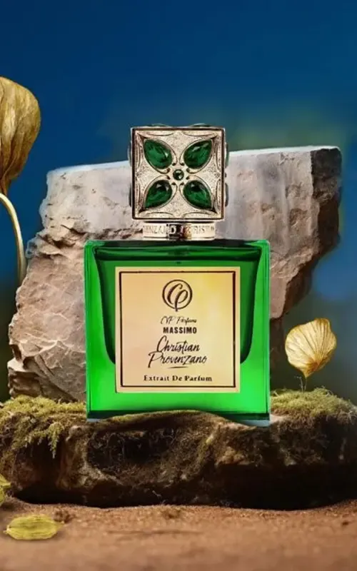 Christian Provenzano perfume bottle in a botanical setting